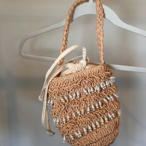 Mini Straw Embellished Bucket Bag - A New Day